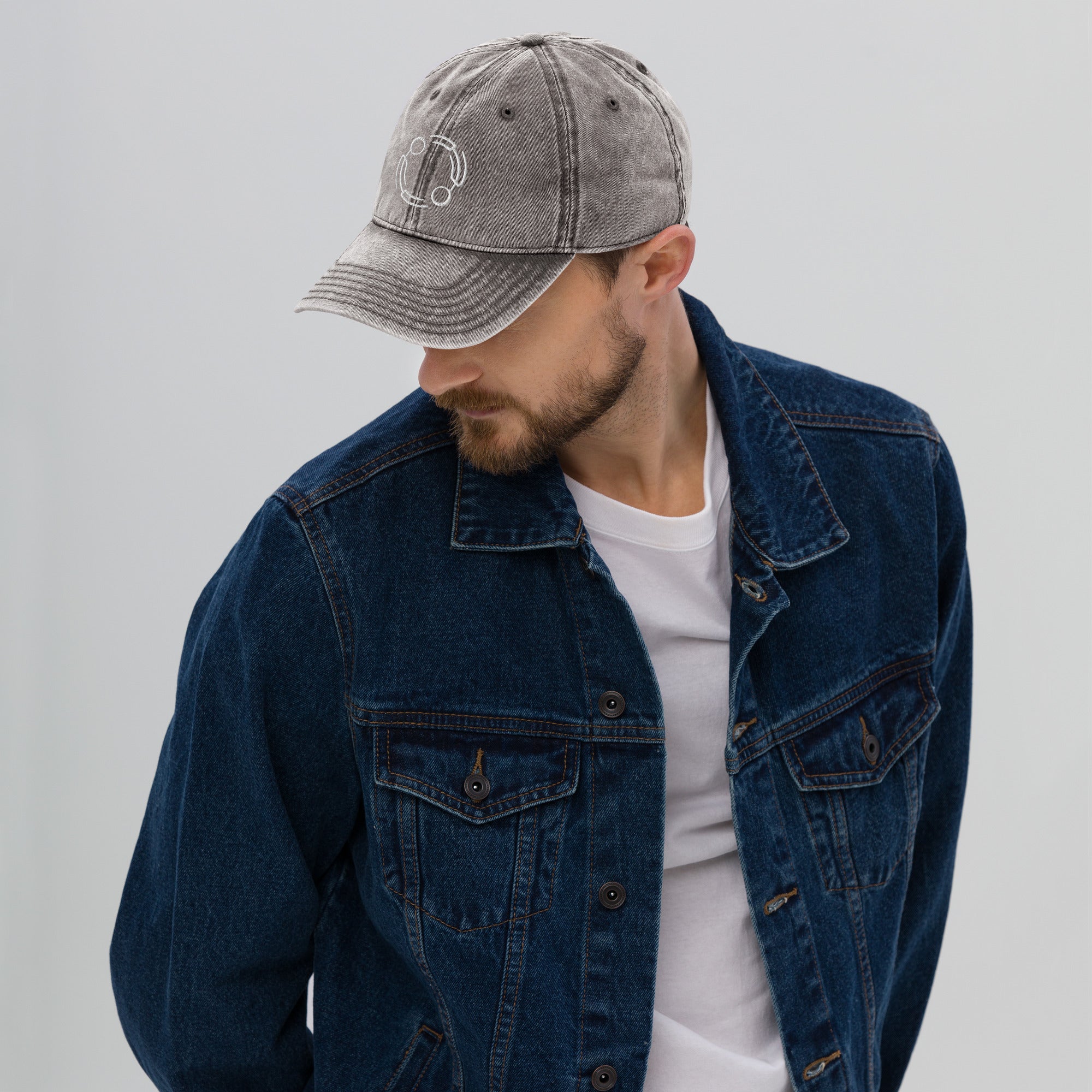 SOWASA vintage embroidered snapback cap - light gray