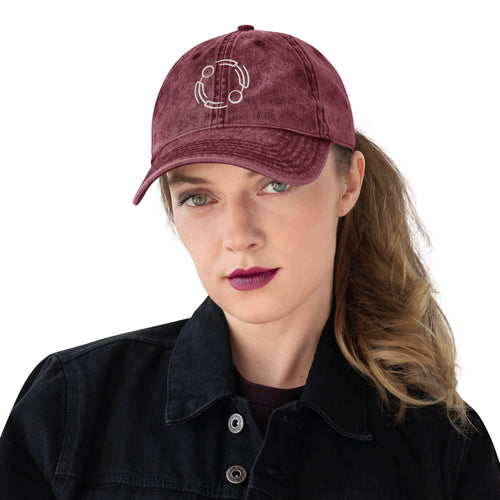 SOWASA vintage embroidered snapback cap - front view - maroon
