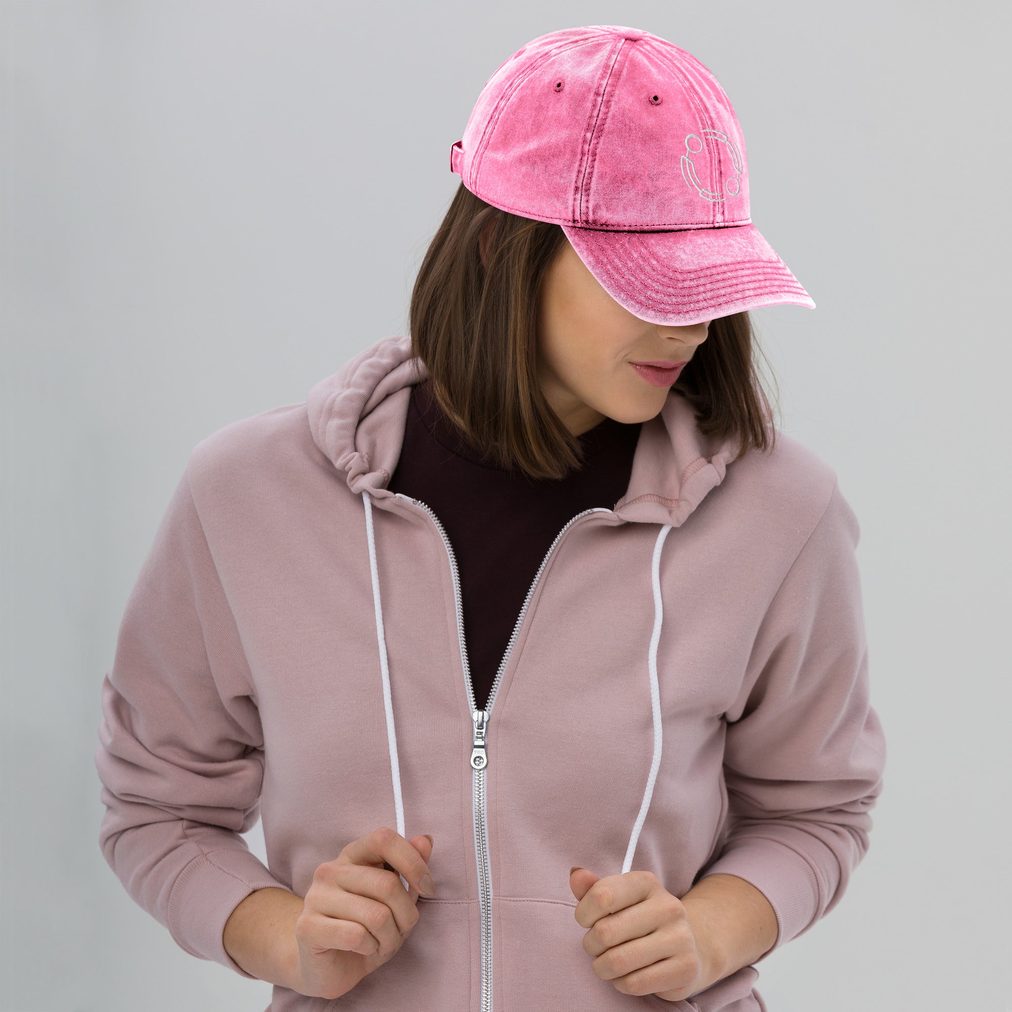 SOWASA vintage embroidered snapback cap - pink